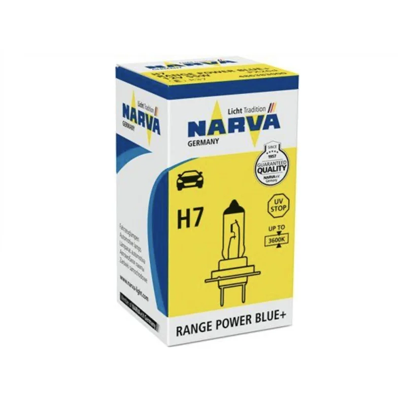 ?árovka H7 12V 55W PX26d RANGE POWER BLUE+50% NARVA Novinka