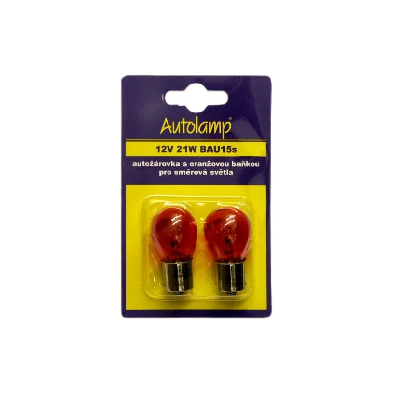 ?árovka AUTOLAMP 12V 21W BAU15s oran?ová blistr 2ks (PY21W) Finální Vyprodej