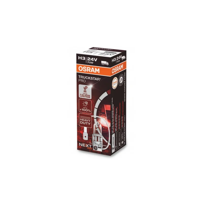?árovka H3 24V 70W PK22ss TRUCKSTAR PRO - o 100% více světla a ?ivotnosti, ot?esuvzdorná OSRAM Tovární Cena