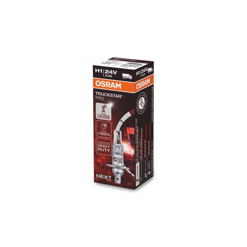 ?árovka H1 24V 70W P14,5s TRUCKSTAR PRO - o 120% více světla a ?ivotnosti, ot?esuvzdorná OSRAM Tovární Cena