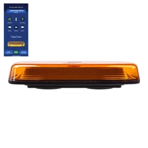 Zna?kovy AKU LED rampa oran?ová, APP, magnet, 12-24V, 304mm, ECE R65 R10 - sre2-bat12APP