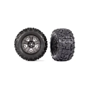 ?asově Omezené Traxxas kolo 2.8", disk uhlově ?edy, pneu Sledgehammer (2) - TRA9072-GRAY