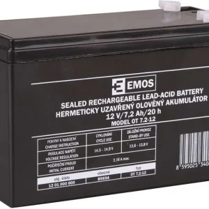 Zna?kovy Emos bezúdr?bovy olověny akumulátor 12 V/7,2 Ah, faston 4,7 mm (B9654) recenze a hodnocení