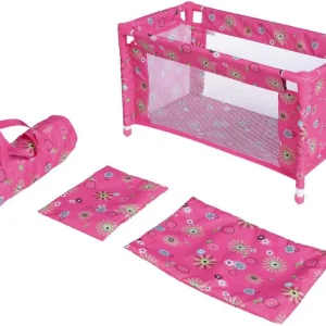 Zna?kovy Postylka pro panenky Teddies v ta?ce, rozkládací, kov/plast, 53x32x32 cm