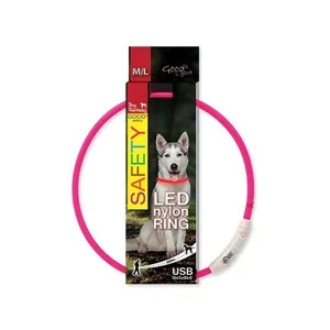Zlevněny Obojek Dog Fantasy LED nylonovy M/L - r??ová