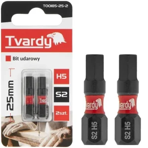 ?asově Omezené Rázovy bit TVARDY H5 25mm S2, sada 2ks, Geko T00185-25-2