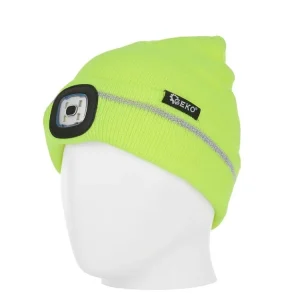 Zimní ?epice s LED světlem a odrazovymi prvky ?lutá, Geko G90406 Jen Po Omezenou Doba