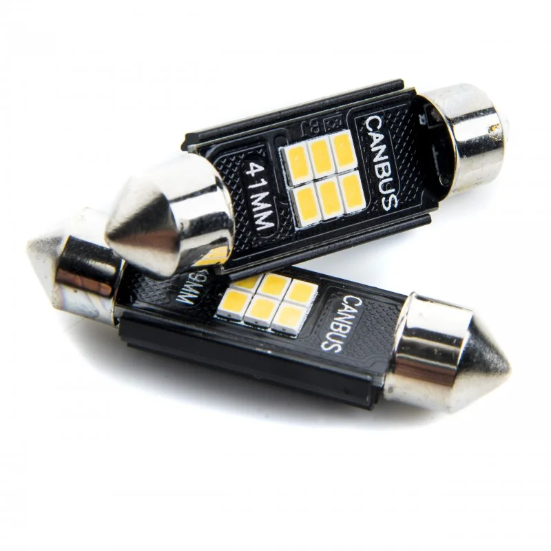 Zna?kovy C10W LED ?árovky (6 x SMD 2016) 42mm 6000K CANBUS